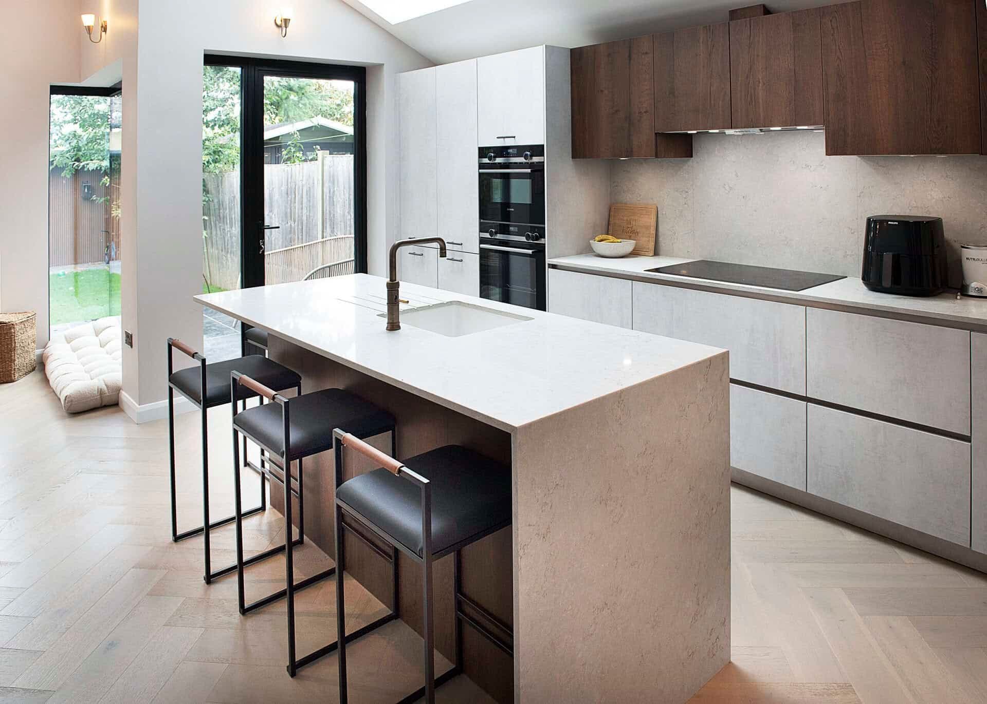 Cheyne Walk Kitchen (KT5) by Devlin Carpentry in London & Surrey - Contemporary kitchen installation featuring integrated storage, stone surfaces, and modern finishes.